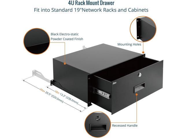 Tecmojo 4U Rack Drawer,Rack Mount Drawer for 19in Network Equipment/Server/AV Rack or Cabinet Enclosure,Sliding and Lockable Server Rack Drawer -...