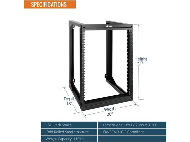 Tecmojo 15U Server Rack with Swing Gate, 15U Rack for 19inch Computer/AV/Data/IT/Media Equipment, Wall Mount Server Rack with 18inch Depth,...