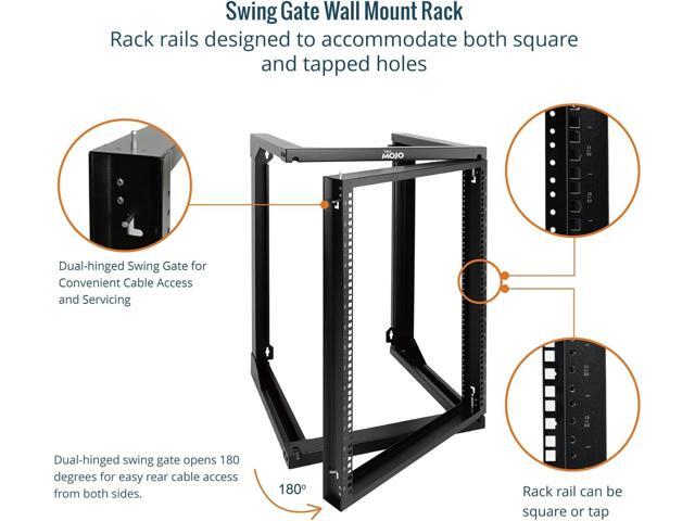 Tecmojo 15U Server Rack with Swing Gate, 15U Rack for 19inch Computer/AV/Data/IT/Media Equipment, Wall Mount Server Rack with 18inch Depth,...