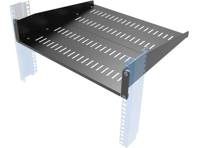 JINGCHENGMEI 2U Vented Server Rack Shelf- Deep Adjustable Universal Rack Mount Cantilever Tray for 19' Network Equipment Rack & Cabinet,16 inches...