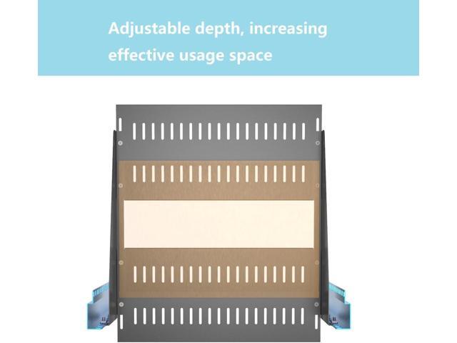 JINGCHENGMEI 2U Vented Server Rack Shelf- Deep Adjustable Universal Rack Mount Cantilever Tray for 19' Network Equipment Rack & Cabinet,14-17...
