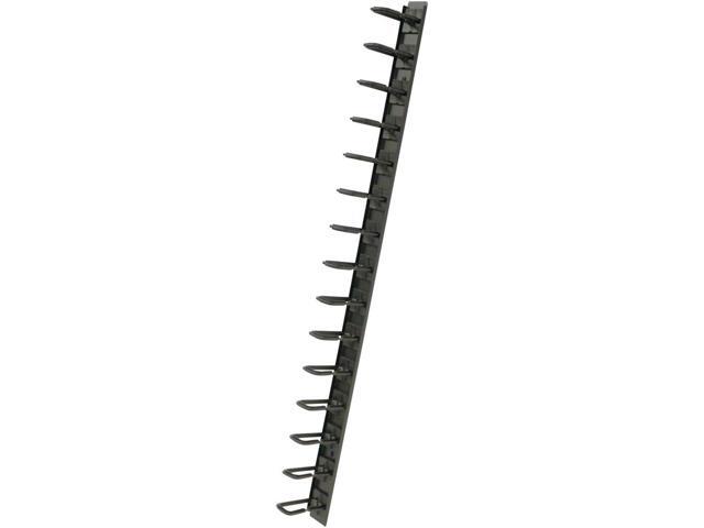 NavePoint 1 Channel Tool-Less Plastic Vertical Ringed Cable Manager 34 Inch with Mount Buttons