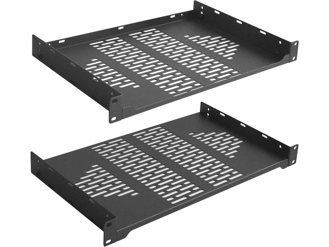 RIVECO 2 PCS 10 Rack Shelves for 19 inches Network Rack & Cabinets, 1U Rack Mount Shelf Vented Cantilever Tray, for Server, IT & Sound Equipment