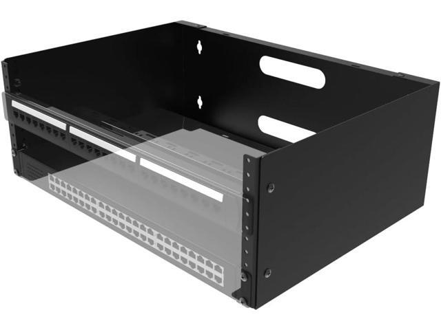 JINGCHENGMEI 4U Wall Mount Patch Panel Bracket- 14 inches Deep Network Rack for Network Switches, Patch Panel, Shallow Networking and IT Equipment,...
