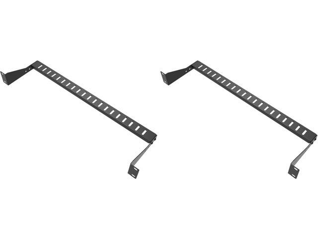 JINGCHENGMEI 1U Horizontal 19-Inch Rack Mount Cable Management Bar, Depth Adjustable Horizontal Cable Lacing Cross Bar Black (1U1PC) (Pack of 2)
