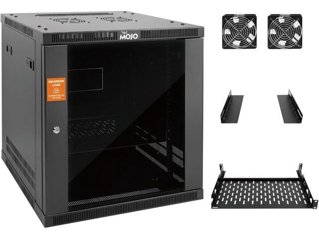 Tecmojo 12U Wall Mount Rack Cabinet, Heavy-Duty 176 Lbs High Load Capacity, 19 Enclosed Server Network Rack with Glass Door, 17.7 Deep Elite...