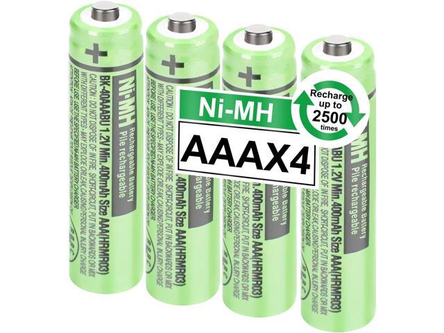 OSIM 4Pack BK-40AAABU Ni-MH AAA Rechargeable Batteries 400mah AAA Ni-MH Rechargeable Batteries 1.2V for Panasonic Cordless Phones, Remote Controls,...