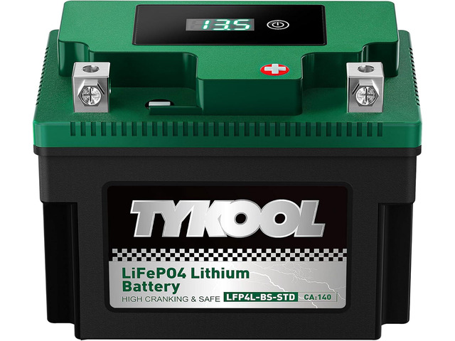 TYKOOL LFP4L-BS-STD Lithium Battery, Replaces YTX4L-BS, 140CCA 2.8Ah Fits for Motorcycle ATV Scooter Dirt Bike, Compatible with Honda CRF50F...