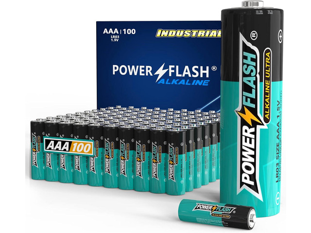 AAA Batteries, 100 Count Maximum Power Ultra Long-Lasting Alkaline Triple A Battery, Leakproof Design, 10 Years Shelf Life