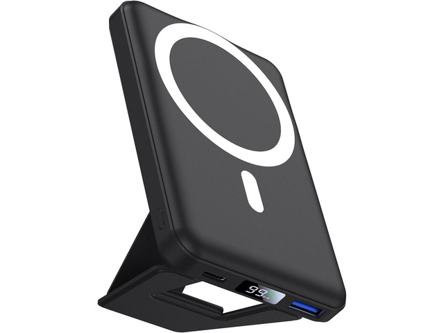 AOGUERBE for Magsafe Power Bank, 10000mAh Foldable Wireless Portable Charger with LED Display, 3 in 1 Magnetic Battery Pack with 22.5W Fast...
