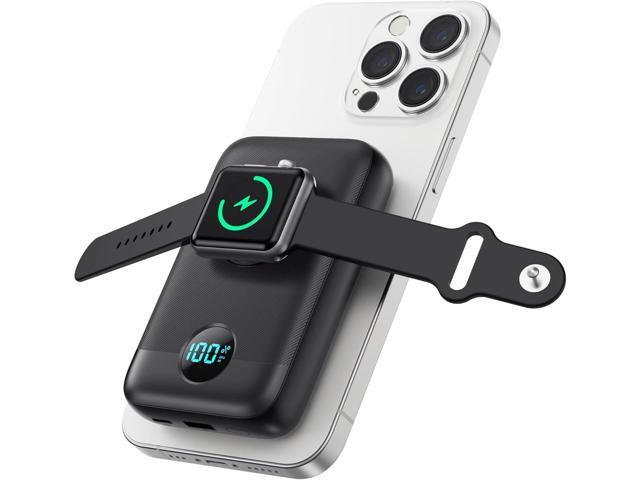 Magnetic Portable Charger for iPhone & Apple Watch,10800mAh 25W PD QC4.0 Fast Charging USB C Power Bank,4 Output Dual-Side Magnet Travel Essentials...