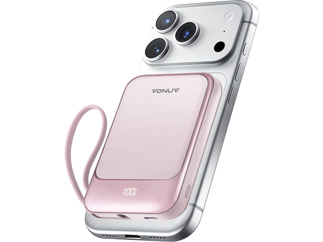 Magnetic Power Bank 10000mAh, Wireless Portable Charger with 15W Max Fast Charging & Built-in USB-C Cable, 22.5W PD LED Display Battery Pack...