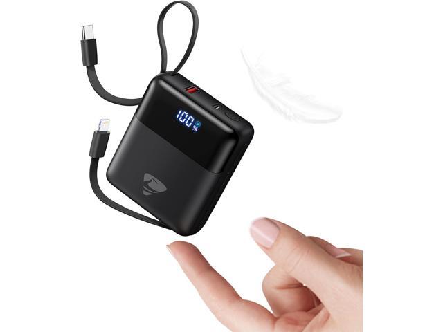 Portable Charger 10000mAh Power Bank Fast Charging, 22.5W USB C Battery Pack with Built-in Cables, Small Portable Charger Travel Essentials Power...