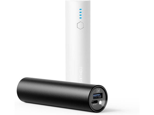 SIXTHGU Portable Charger, 5000mAh Mini Power Bank, S03 2-Pack Pocket Size Fast Charging USB-C (in & Out), PowerNano T2, Compatible with iPhone...