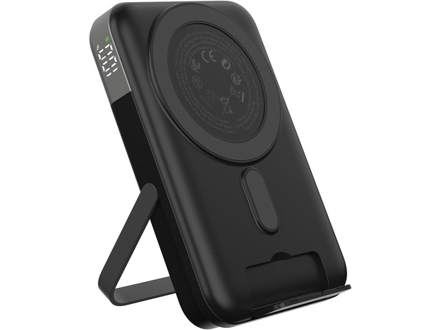 JUOVI Magnetic Power Bank 10,000mAh Wireless Portable Charger, 22.5W Battery Pack with LED Display Adjustable Dual-Foldable Stand...