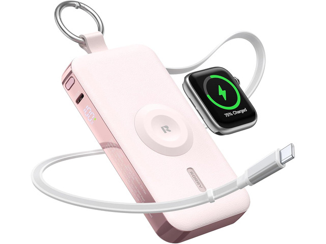 RORRY Portable Charger, 12000mAh 30W Fast Charging Power Bank with Built-in Retractable USB C Cable, Battery Pack with Keychain, Travel Essentials...