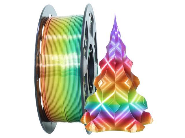 1.75mm 1Kg Silk Shiny PLA Most Basic Popular Multicolored Fast Color Change Rainbow 3D Printing Filament, Color Change Gradually Random Quickly,.
