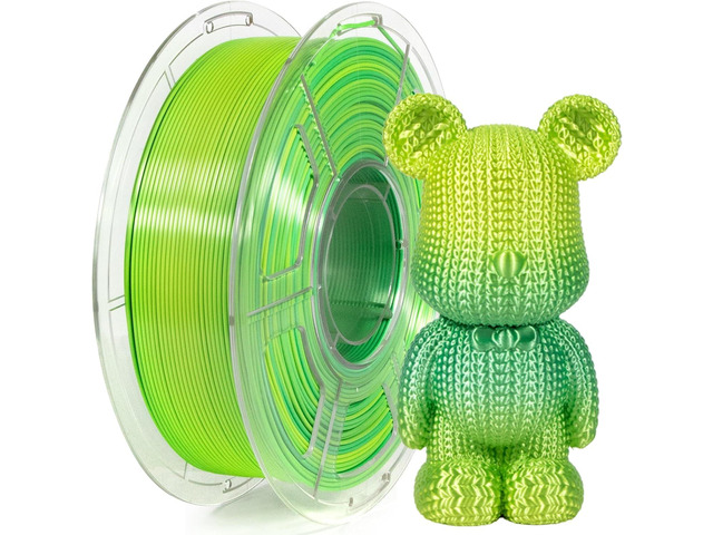 IEMAI Silk PLA Filament 1.75mm 1kg, Dual-Color Gradient Yellow to Green 3D Printer Filament, Silky Glossy Finish, Tough & Neatly Wound for DIY,...