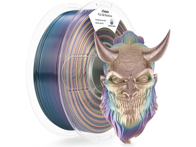 AMOLEN Silk PLA 3D Printer Filament, Shiny Multicolor Kingfisher Rainbow PLA Filament 1.75mm, Gradient Color Change PLA 3D Printing Filament for...