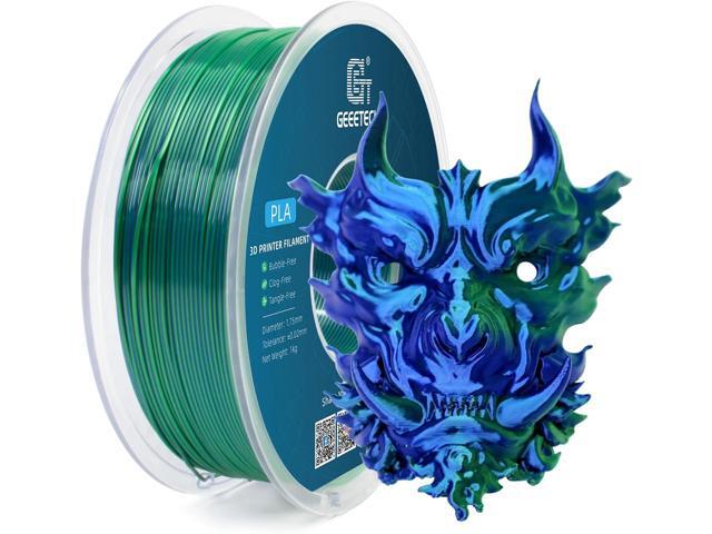 Geeetech 3D Printer Silk PLA Dual Color Filament, Metal-Like Shiny Silk Filament 1.75mm 1kg (2.2lbs) Spool, Dimensional Accuracy +/- 0.02 mm, Silk.