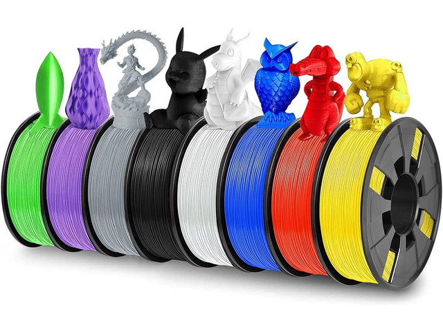 8 Pack PLA 3D Printer Filament, 1.75mm PLA 3D Printing Filament in Total 2KG, 8 Colors Dimensional Accuracy +/- 0.03 mm Widely Compatible for 3D...