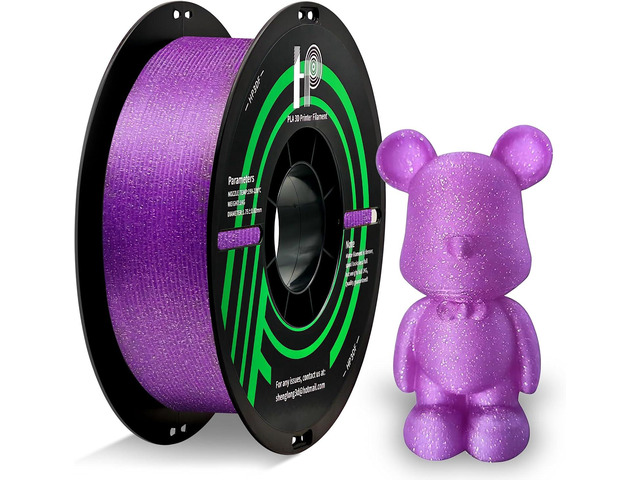 HP3DF Glitter PLA Filament, Twinkling 3D Printer Filament, PLA Filament 1.75mm Dimensional Accuracy +/- 0.02mm, 1KG Spool (2.2 lbs), Fit Most FDM...
