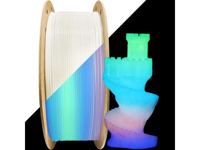 1.75mm Glowing in Dark Fast Color Change Rainbow Multi Colored PLA Filament, Each 5-10m Fast Color Random Gradually Changed 3D Printer Material,...