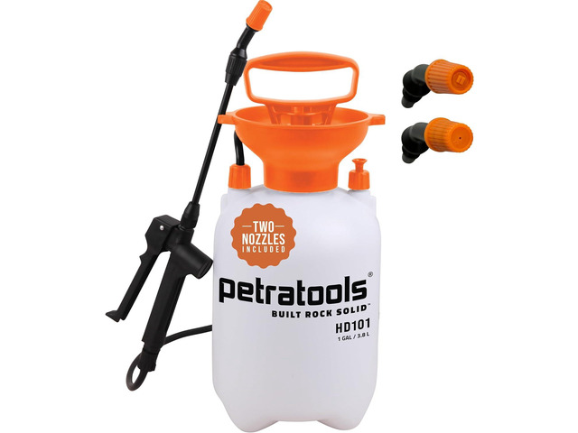 Petratools 1 Gallon Pump Sprayer HD101 Garden Sprayer for Weeds, Lawn Care & Pesticides 52 Long Hose, 2 Nozzles & Easy Carry Handle Durable &...