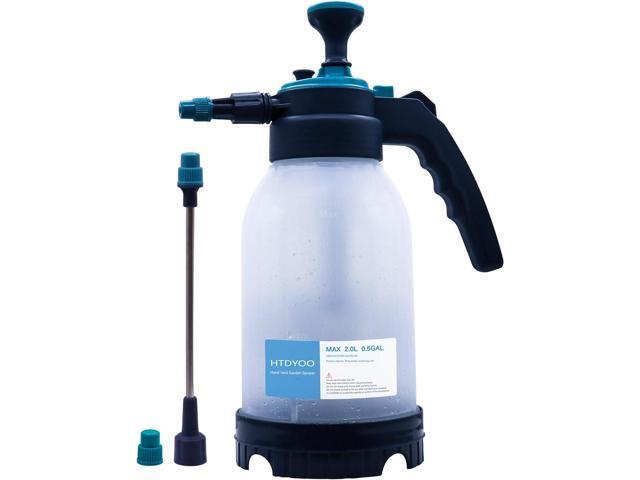 HTDYOO 0.5 Gallon Garden Pump Sprayer, Hand Held Garden Sprayer Water Spray Adjustable Nozzle Extra Extended Spray