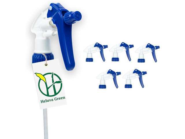 Heluva Green Spray Bottle Nozzle Replacement, Bottle Tops Only - Sprayer Nozzle Triggers for Heavy Duty, Commercial, Home Cleaning Solutions - Fits...