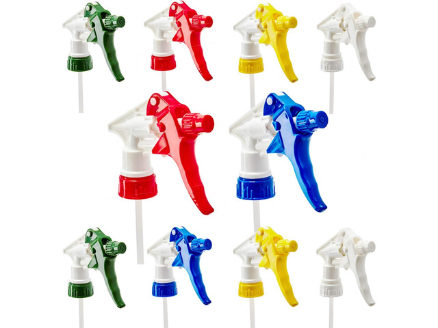 Leak-Free Chemical Resistant Spray Head 10 Pk. BOTTLES NOT INCLUDED. Industrial Sprayer for Car Detailing Window Cleaning and Janitorial Supply....
