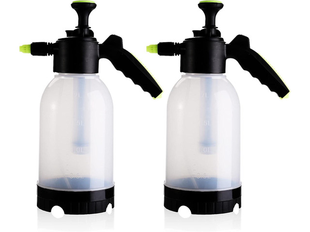 2 Pack 0.5 Gallon Hand held Garden Sprayer Pump Pressure Water Sprayers, Multi-Purpose Hand Sprayer for Lawn, Garden, Safety Valve Adjustable Nozzle