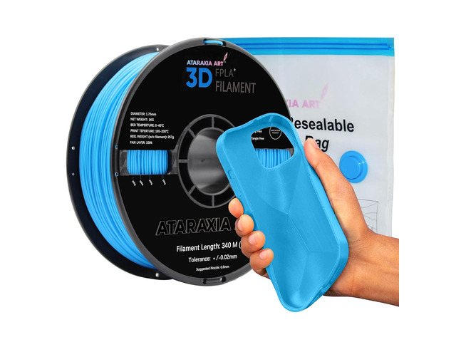 ATARAXIA ART Flexible PLA Filament 1.75mm, 3D Printer Filaments 1Kg/2.2lb Spool, Easy Than TPU Extruder,89A Shore Hardness,Patent Formula, Accuracy...