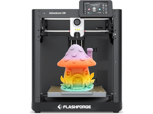 FLASHFORGE Adventurer 5M 3D Printer High Speed Max 600mm/s with Auto Leveling, 3-Second Nozzle Change, 220×220×220mm Printing, 280°C Direct Drive...