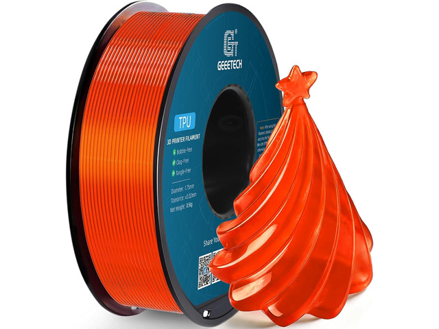 Geeetech TPU Filament 1.75mm, Shore 95A Flexible 3D Printer Filament with High Elasticity, 1KG (2.2lbs) Spool, Dimensional Accuracy Â±0.03mm, Fits...