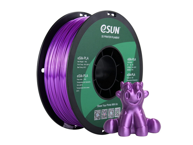 eSUN Silk PLA 3D Printer Filament, Dimensional Accuracy +/- 0.03 mm, 1 kg Spool, 1.75 mm, Purple