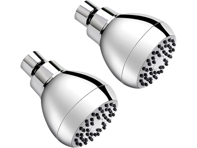 AISOSO High Pressure Shower Heads, 2PCS Showerheads 3 Inches with 360 Rotation and Silicone Nozzles for Strong Spray Relaxing and Comfortable...