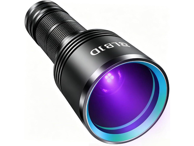 Black Light Flashlight, 365NM Rechargeable Filtered UV Flashlights with High Power Battery for pet Urine Detection, Resin Curing, Scorpions, Rocks...