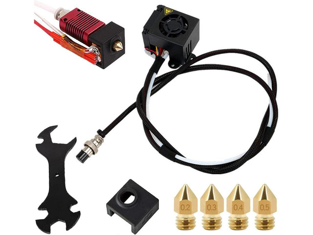 CR-10S 3D Printers Original Replacement Parts/Accessories Full Assemble MK8 Extruder Hot End Kits (with Nozzle 0.4mm /0.2mm /0.3mm /0.5mm) fit for...