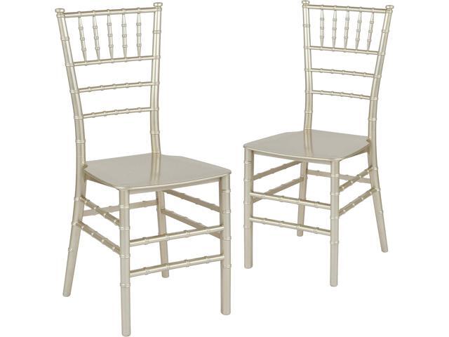 Flash Furniture 2 Pack HERCULES Series Champagne Resin Stacking Chiavari Chair