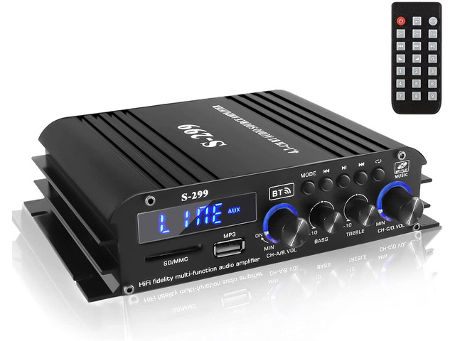 Romicta 4.1 Channel Home Audio Amplifier Receiver, Bluetooth 5.0 Mini Amp with Subwoofer Output, RMS 4x50W MAX 800W for Home Theater/Car-...