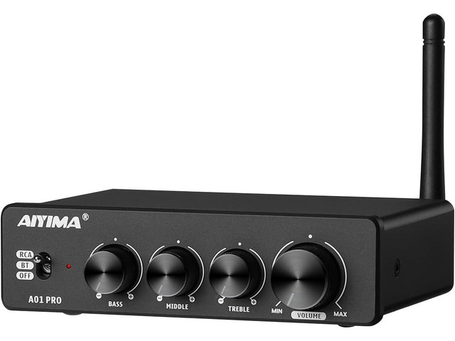 AIYIMA A01 Pro 100W x 2 Power Amplifier Bluetooth 5.1 Class D Amp TPA3116 2.0/2.1 Channel Stereo Amplifier Receiver Mini Speaker Amp with 3.5mm AUX...
