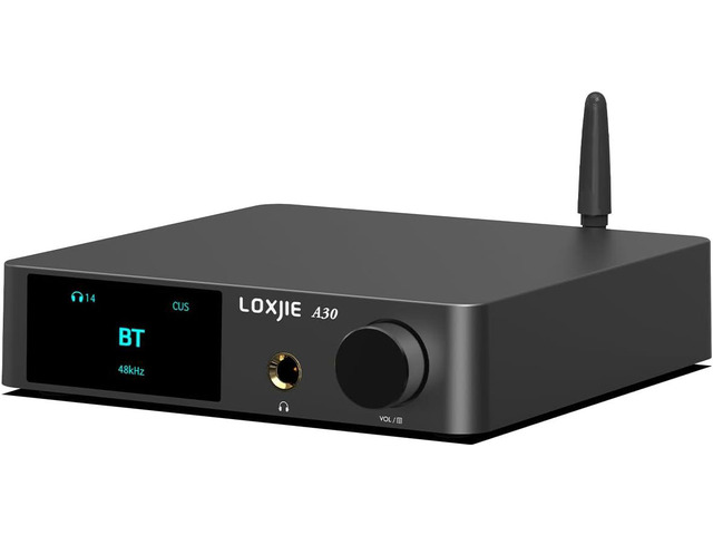LOXJIE A30 Desktop Stereo HiFi Audio Power Amplifier & Headphone Amplifier, Infineon's MA12070 Chip Class D Amp, ES9023 DAC Chip,...