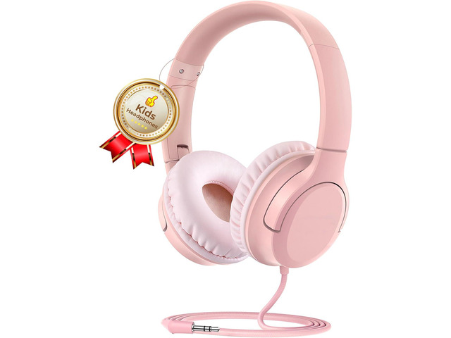 Kids Headphones, Wired On-Ear Foldable Headphones for Kids, 3.5MM Jack Volume Limiter 94dB Kid Headphones for School Classes Travel, Lightweight...