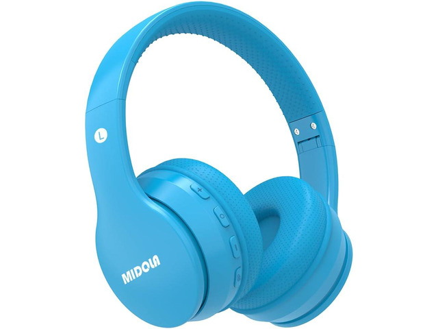 Kids Bluetooth Headphones Wireless 68 Hours,Safe Volume Limit 85/94dB Blue Adjustable Headband Foldable Over-Ear Lightweight Headsets for Toddler...