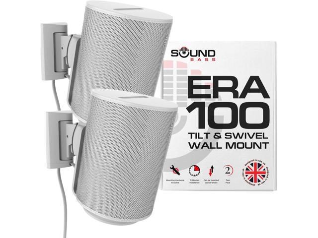 Sound Bass ERA100 Wall Mount Bracket, Tilt and Swivel, White, Twin (2pcs)