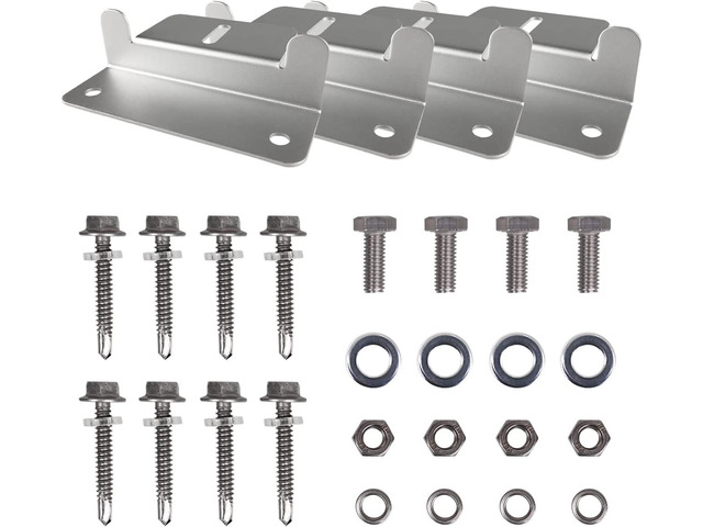 HQST Solar Panel Mounting Brackets with Nuts and Bolts Set of 4 Units, Supporting for RV, Boat, Roof, Wall and Other Off Gird Installation