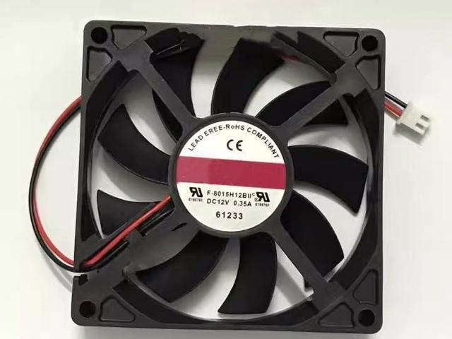 for F-8015H12BII 12V 0.35A 8cm Ultra-Thin Chassis high air Volume Fan, 4, black