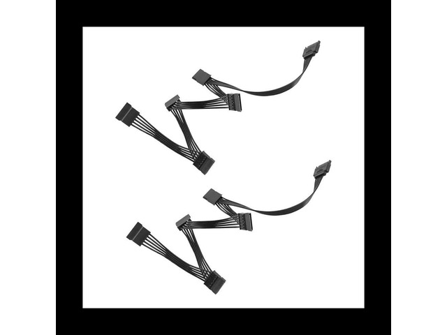 FOR 2PCS 15 Pin SATA Power Extension Hard Drive Cable 1 Male to 5 Female Power Supply Splitter Adapter Cable