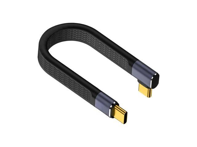 FOR 40Gbps, Short USB C to USB C Cable 240W, Right Angle USB C Cable Short Flat USB C Cable PD3.1 USB 4 Cable for 4